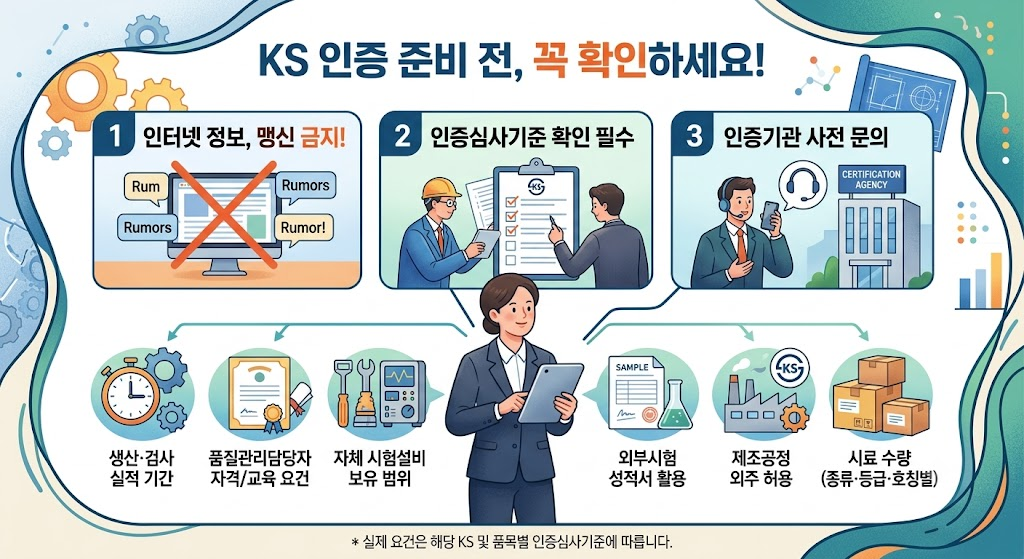KS인증 준비 전 확인사항에 대한 이미지