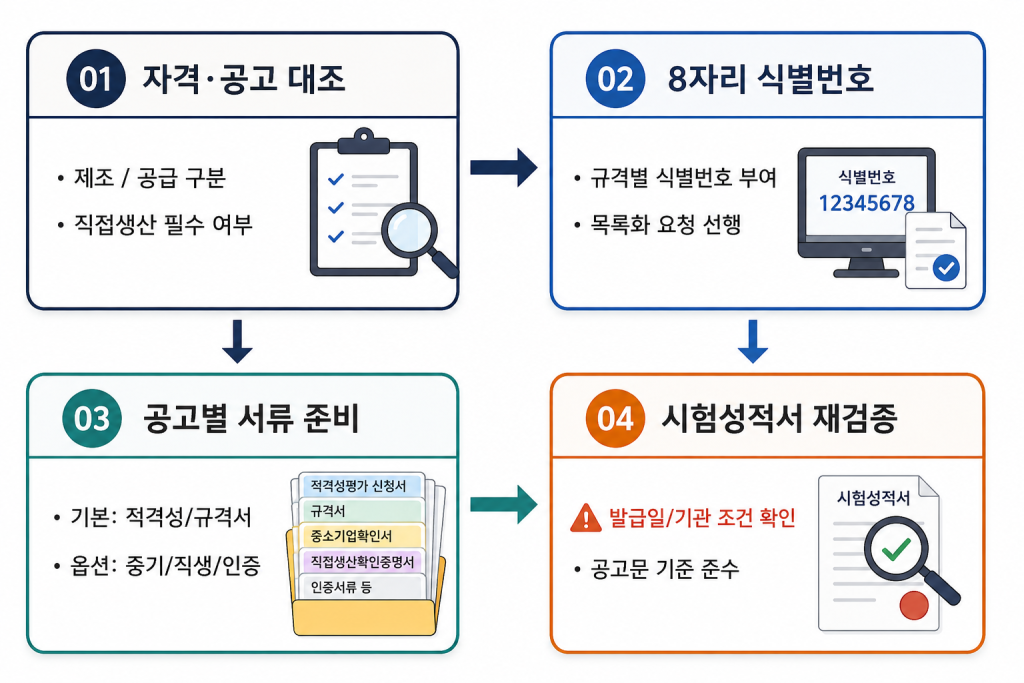 신청 버튼을 누르기 전 다음 4가지를 반드시 점검해야 한다는 인포그래픽