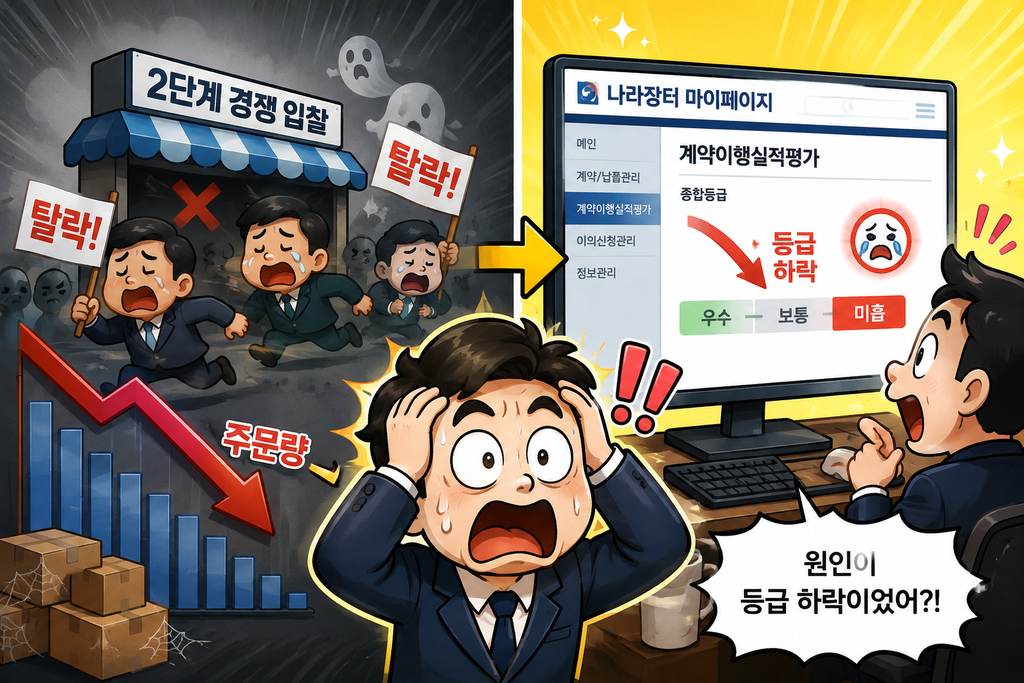  2단계 경쟁 입찰 대상에서 탈락하는 이미지