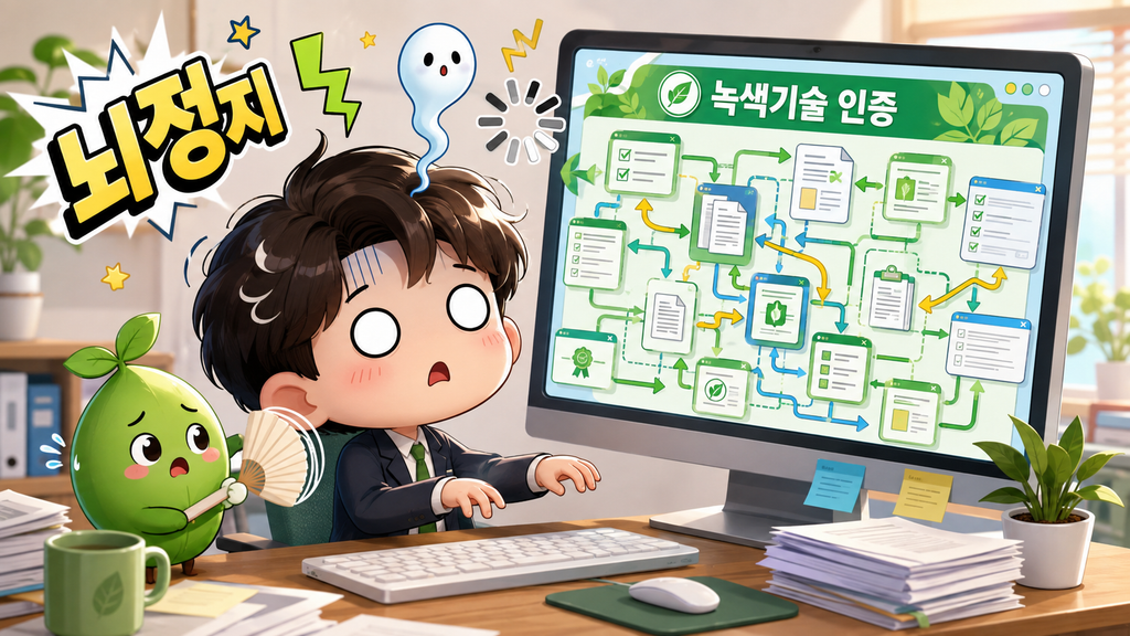 우리 회사 기술도 녹색기술 인증을 받아볼까 하고 홈페이지에 들어갔다가 뇌정지 온 사람 이미지