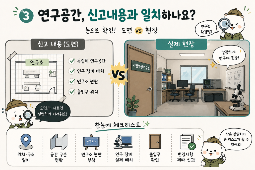 연구공간은 원칙적으로 독립된 공간을 확보해야 