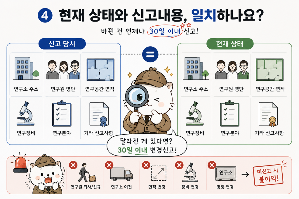 현재 상태와 신고내용이 일치하는가