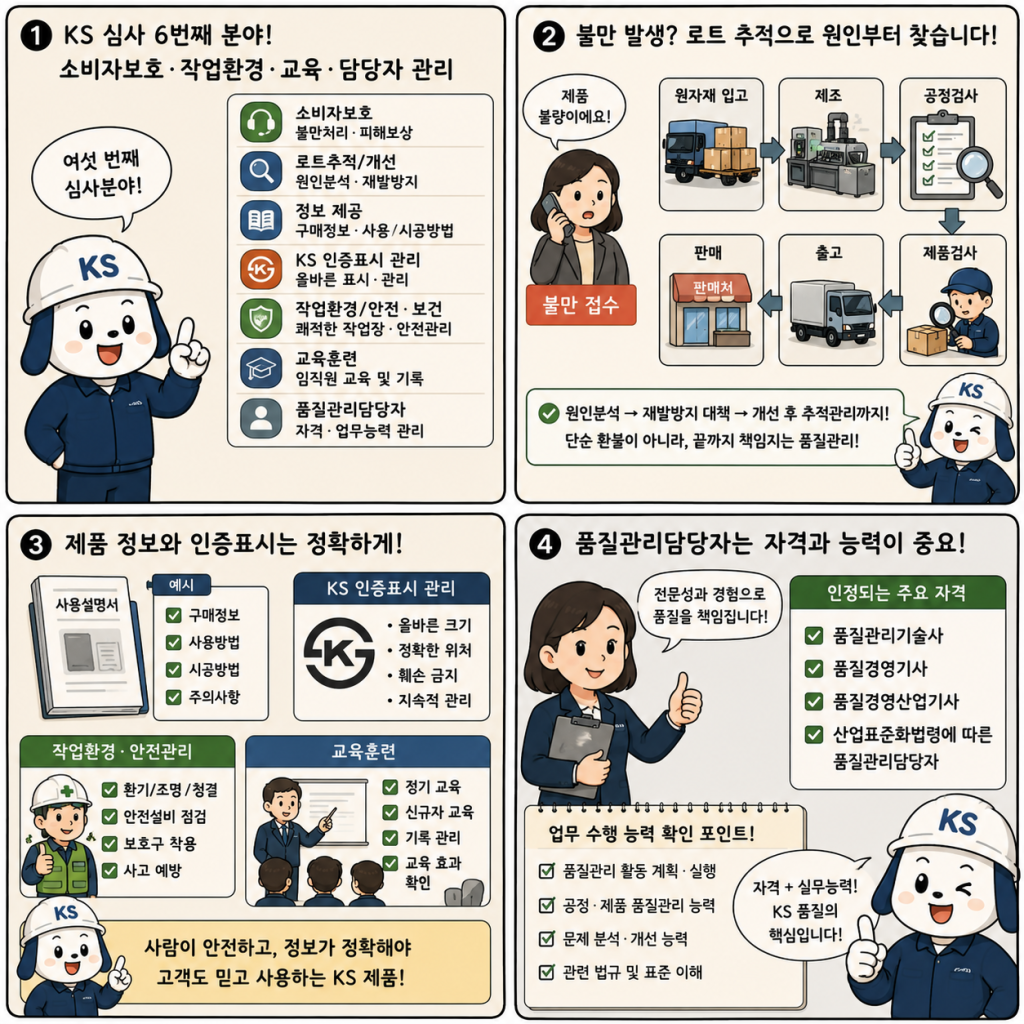 소비자보호와 작업환경에 관한 4컷만화