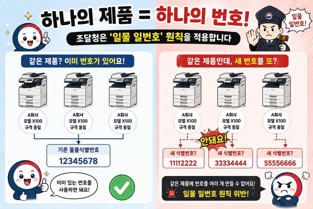  '일물 일번호' 원칙을 설명하는 이미지