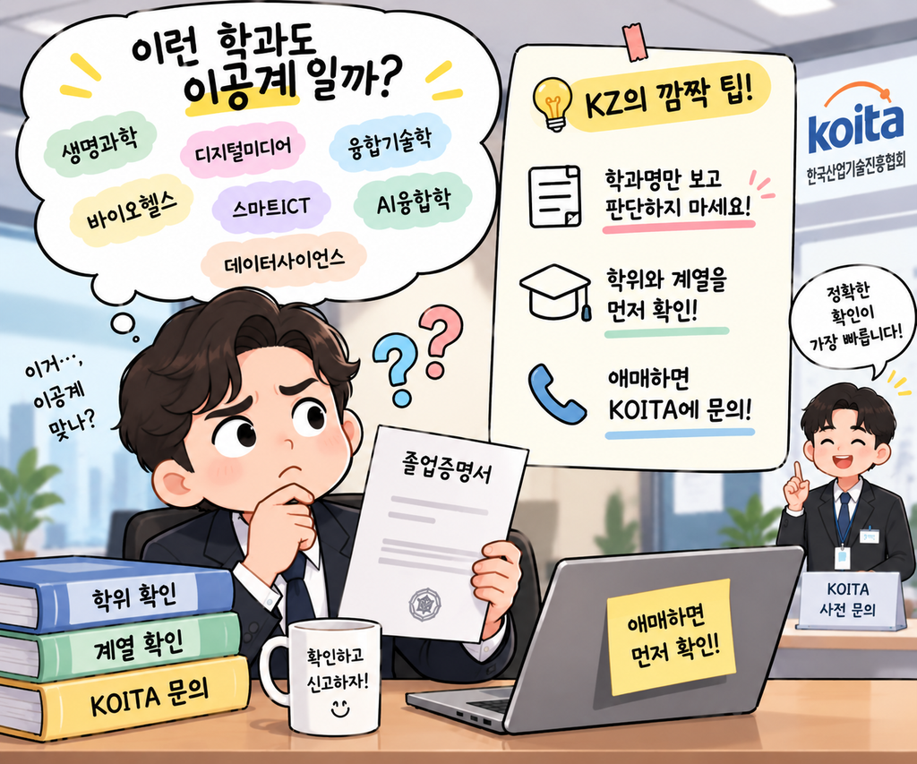 이공계 학과 관련 고민하는 이미지