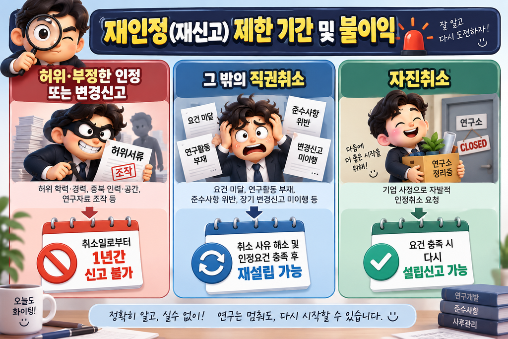 재인정(재신고) 제한 기간 및 불이익 