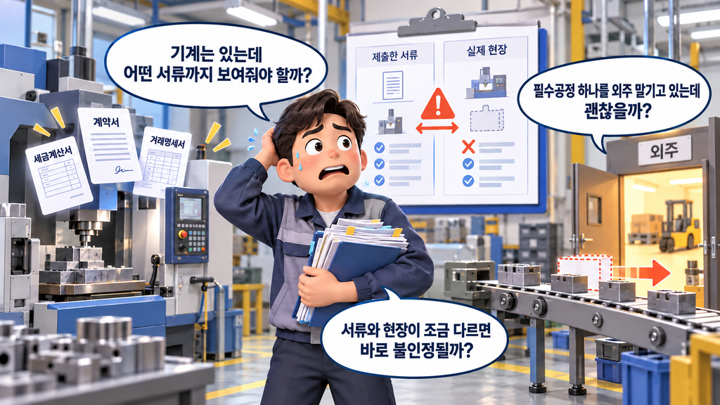 현장실태조사에 부담을 느끼는 사장님  이미지