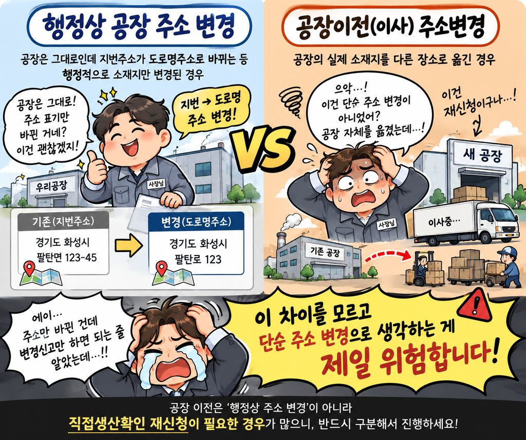 공장 이전과 생산설비 변경의 차이점