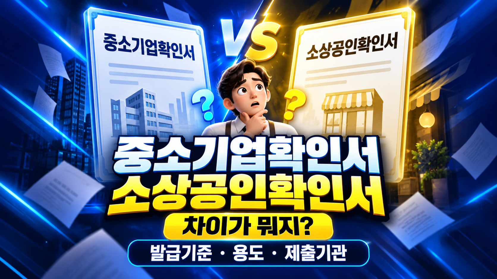 중소기업확인서와 소상공인확인서 차이|발급기준/용도/제출기관 비교