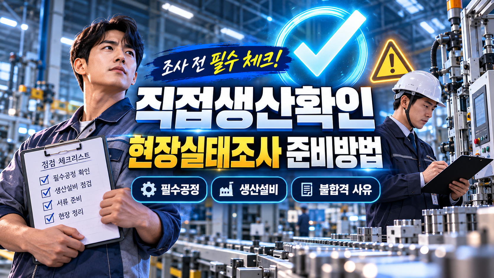 직접생산확인 현장실태조사 준비방법｜필수공정/생산설비/불합격 사유