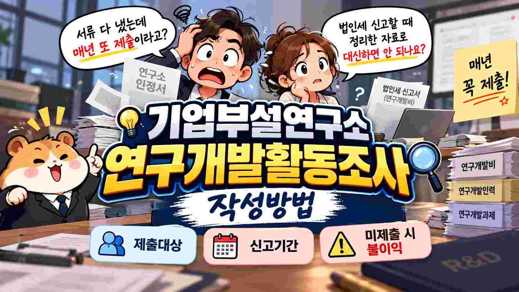 기업부설연구소 연구개발활동조사 작성방법｜제출대상·신고기간·미제출 시 불이익