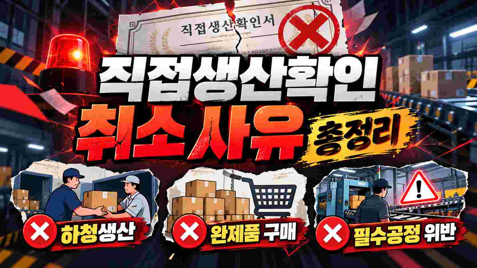 직접생산확인 취소 사유 총정리 썸네일