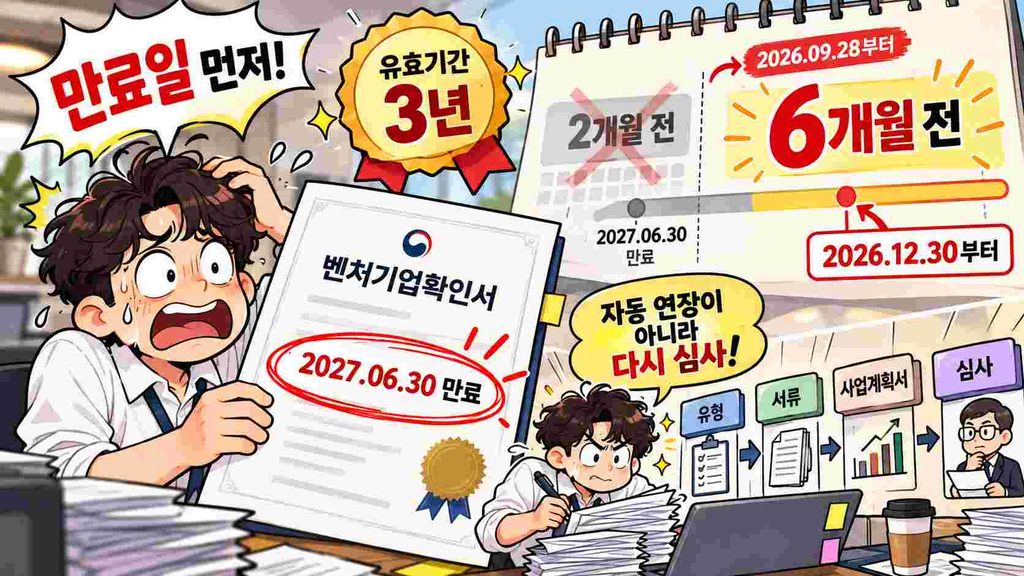기존에는 유효기간 만료 2개월 전부터 신청할 수 있었지만, 이제는 [만료 6개월 전부터 재확인 신청이 가능]합니다.