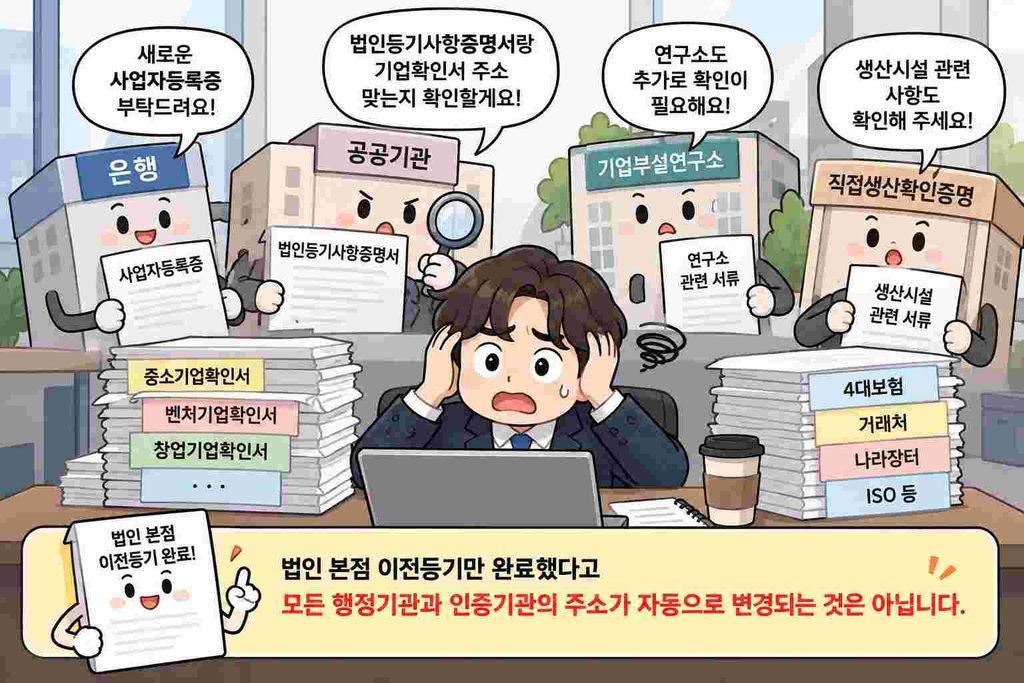 법인 본점 이전 후 행정 절차 전체 로드맵