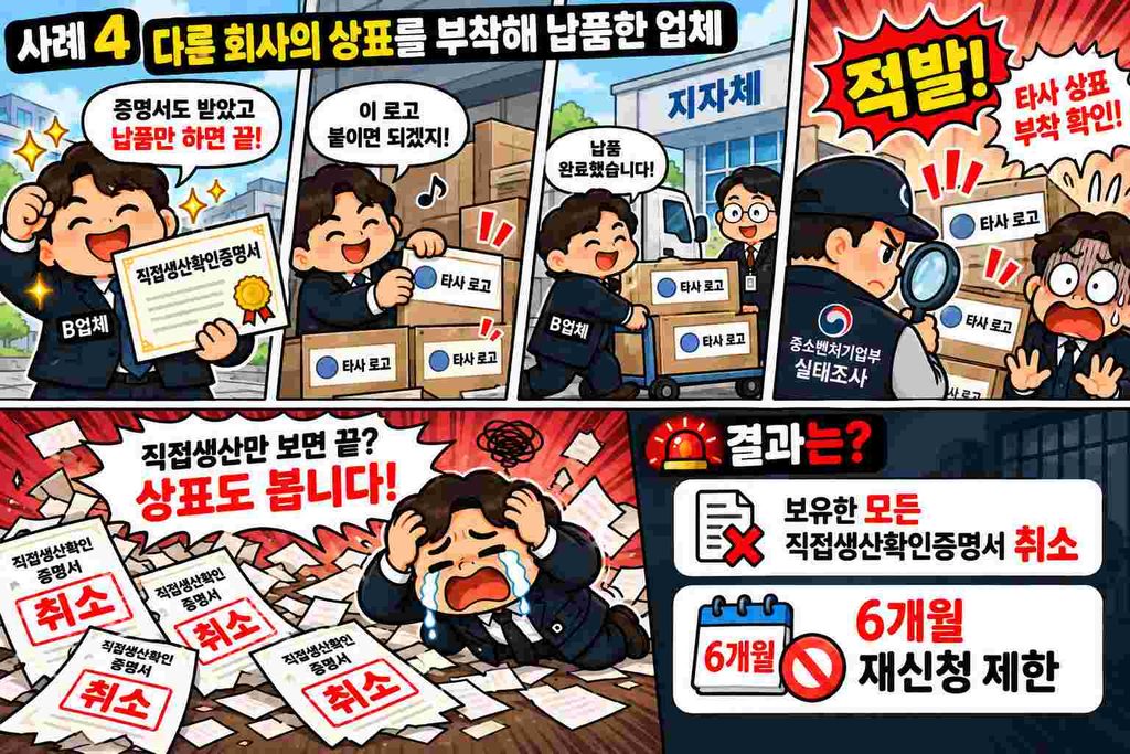사례 4. 다른 회사의 상표를 부착해 납품한 업체