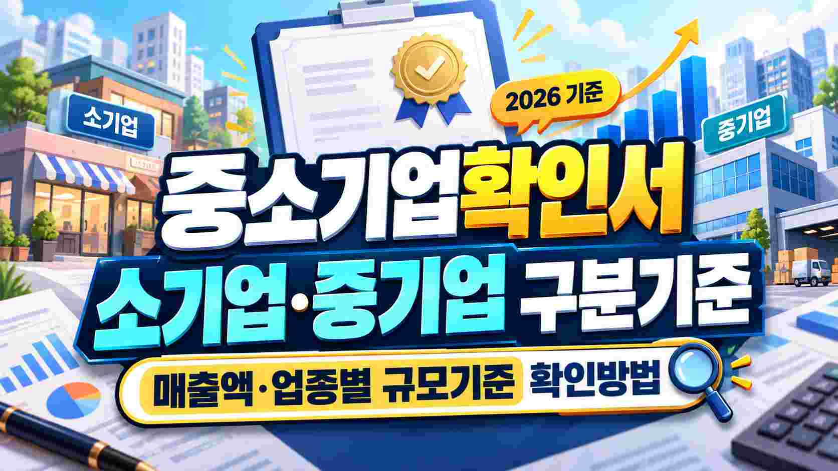 중소기업확인서 소기업·중기업 구분기준|매출액·업종별 규모기준 확인방법