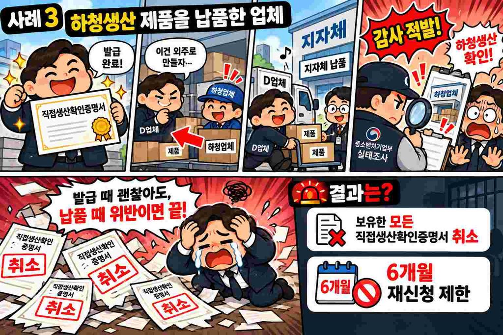 사례 3. 하청생산 제품을 납품한 업체
